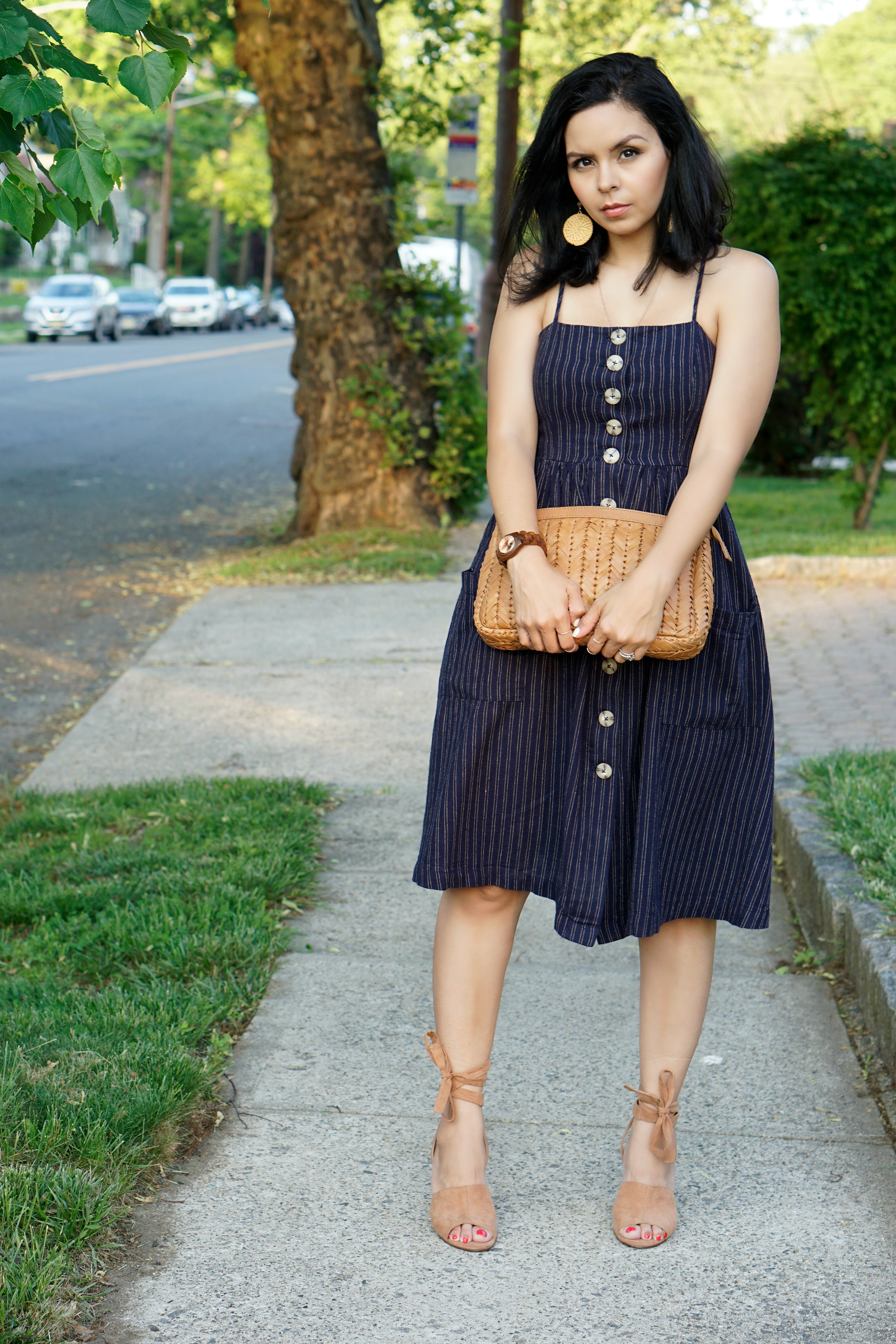 pinstripe dress