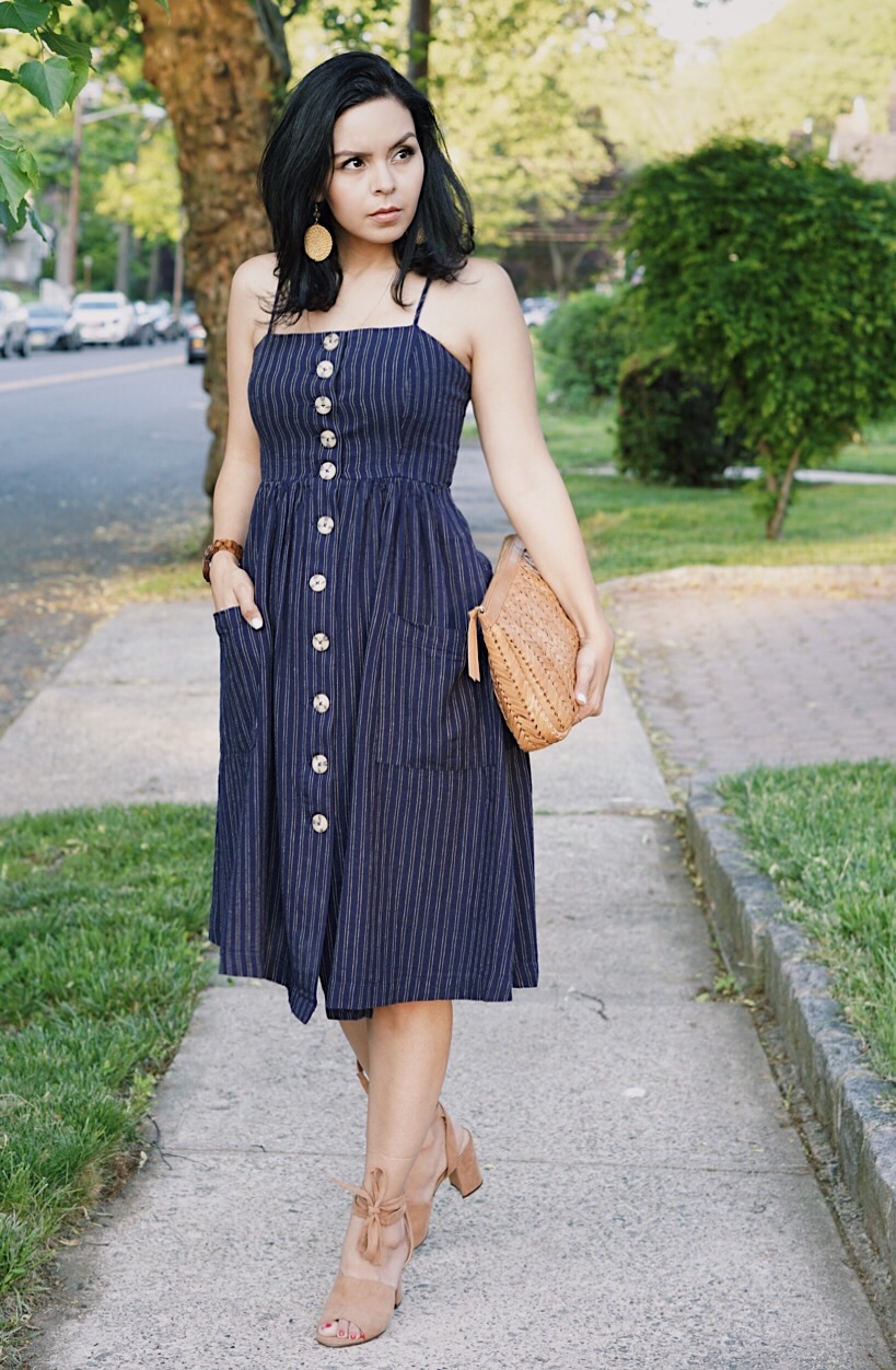 Pin Striped Dress + a Pep Talk - JerseyFashionista.Com