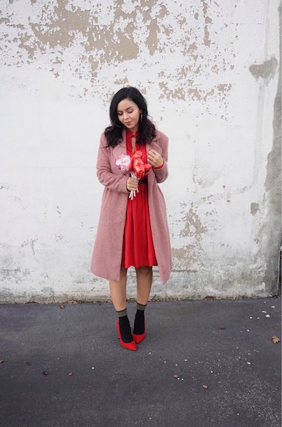 red dress red heels