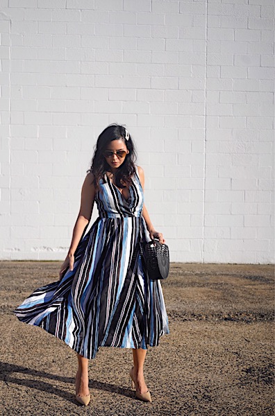 striped halter dress