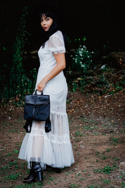 white lace dress